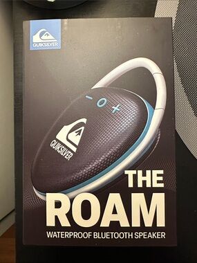 Quiksilver Black and Light Blue Roam Waterproof Bluetooth Speaker